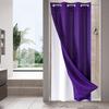 MitoVilla Purple Waffle Small Stall Shower Curtain 36 X 74, No Hooks Needed Half Size Narrow Waffle Weave Fabric Shower