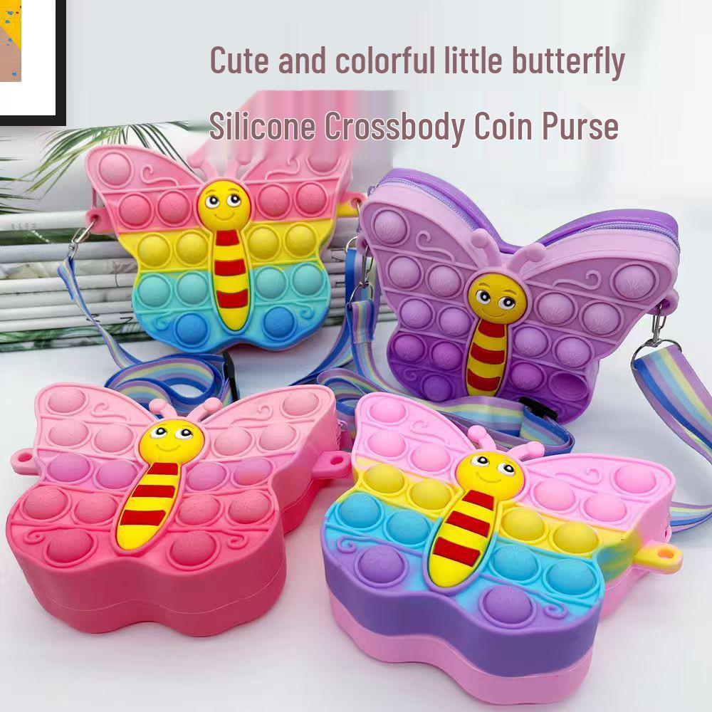 Entzückendes Cartoon-Kaninchen Silikon-Münzfach & Umhängetasche für kleine Mädchen