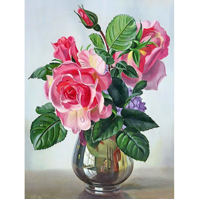 

5D DIY Алмазная картина Набор Красивая ваза Алмазная вышивка Стразы Украшения для дома Square 20x30cm