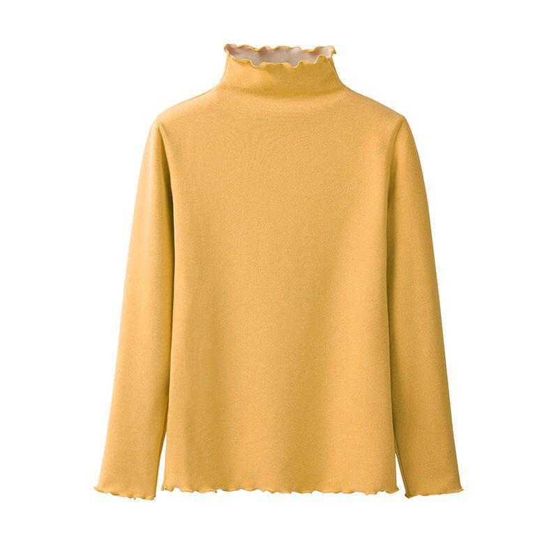 Kitten Diary Women's Slimming White Base Layer Velvet Top - Long Sleeve, Autumn/Winter Wear