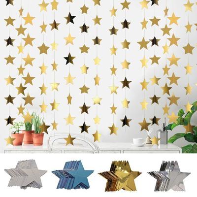 2Pcs Star Banner Flag Easy Installation Exquisite Wall Hanging Garland Banner