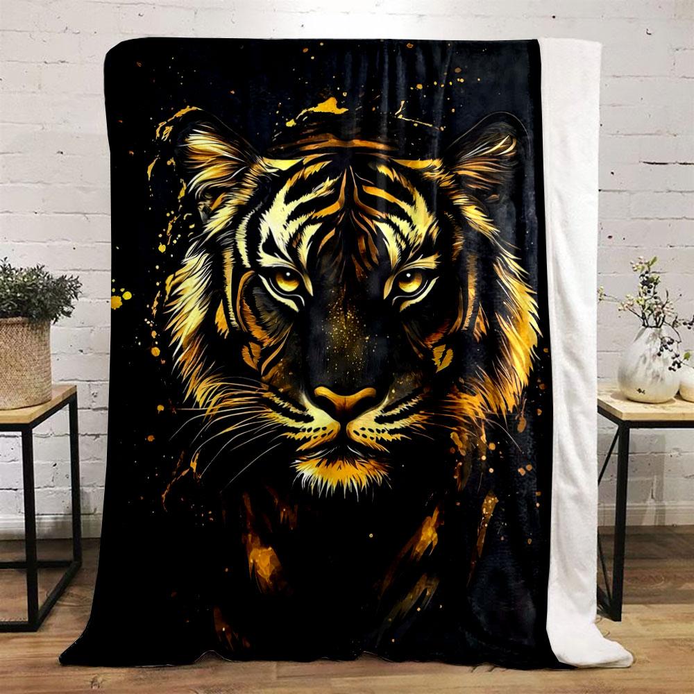 Majestic Tiger Portrait Art print blanket soft and cozy perfect for the living room bed sofa or a nap,gift