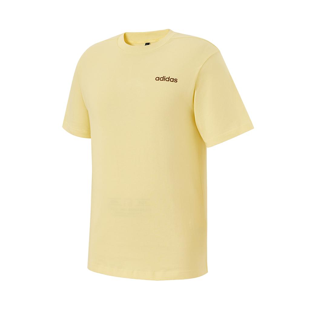 Adidas Comfortable Fashion Round Neck Pullover Short Sleeve T-Shirt Men Tops Yellow JL9651