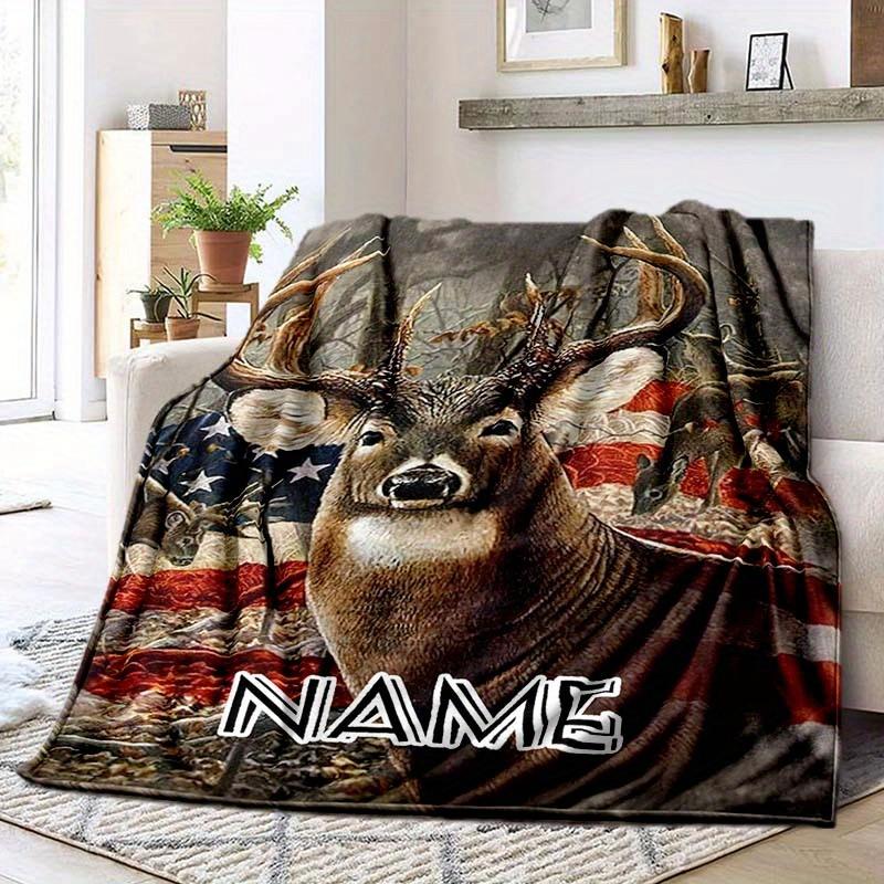 Deer Customize Your Name Blanket Warm Comfortable And Soft Blankets Are Suitable For Home Lunch Break Blanket Office Sofa Sofa Gift To Relatives And