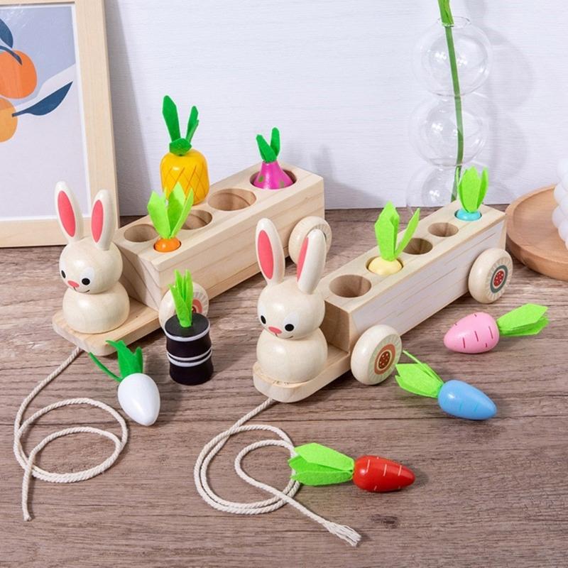 Wooden Rabbit And Carrot Play Set For Kids Encouraging Interactive Learning And Parent Child Bonding