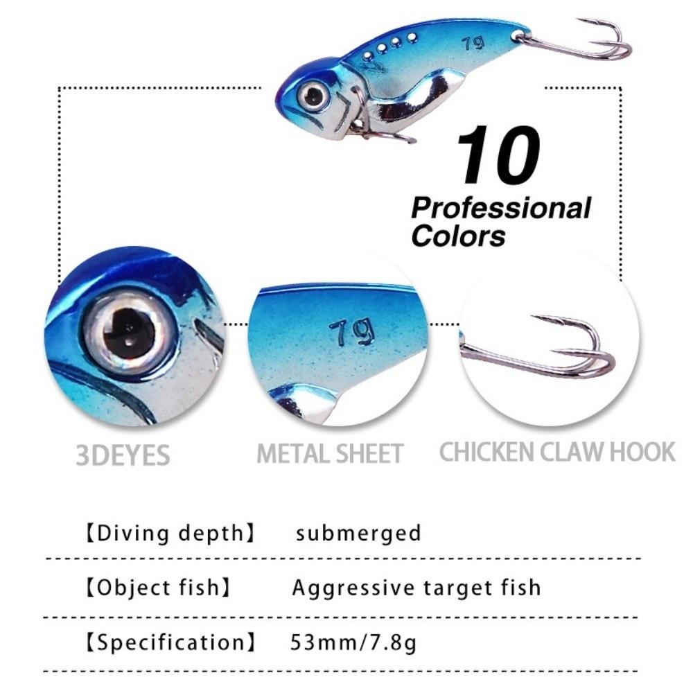 Metal Vibration Bait 5.3cm 7.8g Artificial Hard Bait Durable Lures Floating Baits Fishing Tackle