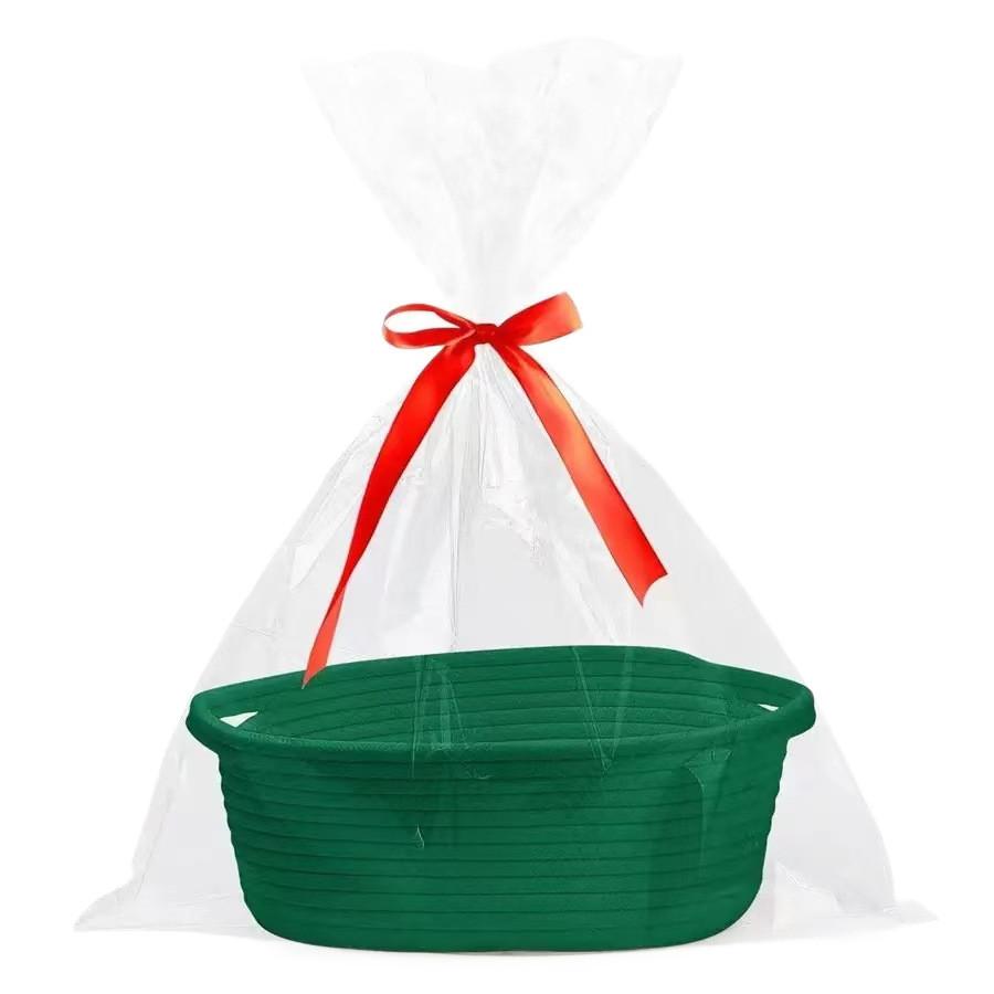 Rectangular Cotton Rope Organizer With Multiuse Design For Home And Office