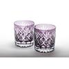 Glass Studio Saiho Edo Kiriko Shochu Glass, Rock Glass, Old-fashioned, Purple, Pair, Ken-Yarai-Kasan