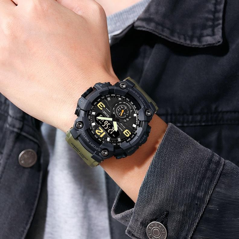 Skmei 1637 Quartz Analog Digital Original Brand Quartz LED Dual Display Chronograph Wristwatch Men Waterproof Electronic Watches