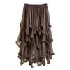 Layering irregular fungus edge splicing mesh skirt women's early spring thin fluffy A-character super fairy cake skirt