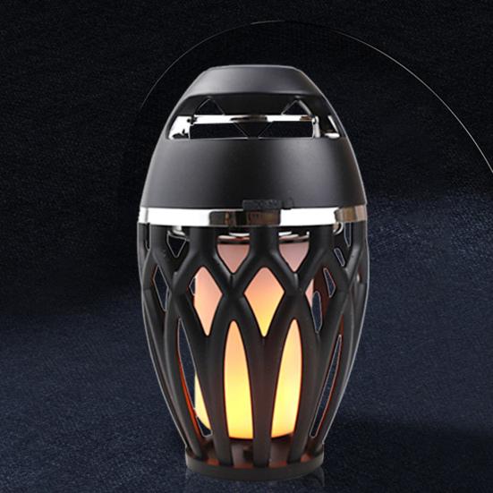 Bluetooth-compatible Speaker Multifunctional Stereo Sound USB Charging Hands-free Long Standby Time Decorations Gifts LED Flame Lamp Torch