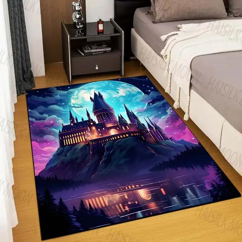 Castle Magic School Print Rug Carpet for Living Room Children's Bedroom Mat Sofa Doormat Floor Rug Home Decor Anti Slip Mat