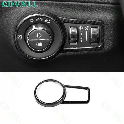 Headlight Switch Control Frame Cover For Jeep Compass 2017- ABS Carbon Fiber