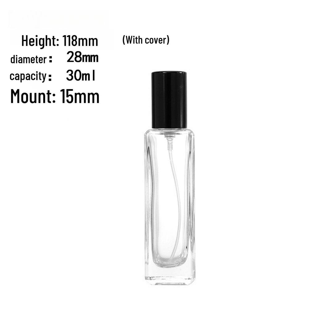 Transparent Glass Perfume Spray Bottle with Bayonet Cap
