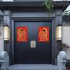 Decorative Flannel Door God for Spring Festival Easy Application and Removal Great for Traditional Culture Lover