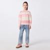 PawinPaw Girls' Cartoon Bear Striped Turn-down Collar Sweater