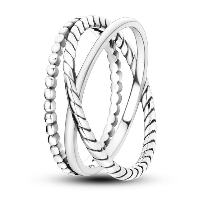 Size 6 -9 Inch Authentic 925 Silver Women Stackable Ring Girl 'S Luxury Wedding Finger Rings
