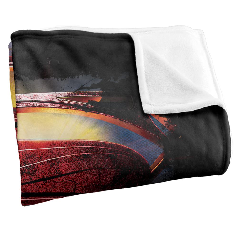 SUPERMAN Man Of Steel Grungy Silky Shield Supersoft Blanket