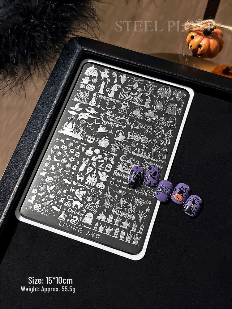 Nail Art Stamping Plates - Star, Polka Dot, Lines, Grid Lace Textures