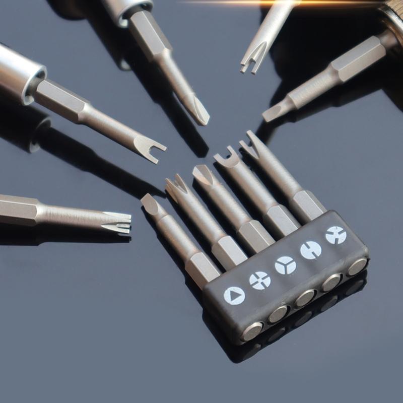 5Pieces Special-shaped Screwdriver Set 50mm U-shaped Y-Type Triangle Inner Cross Three-points Screwdriver Bit Tool