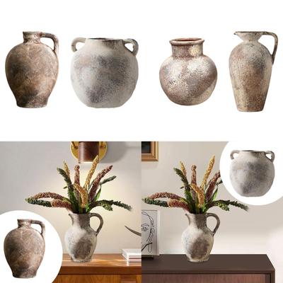Ceramic Flower Vase Wedding Gift Retro Table Centerpiece Flower Arrangement for Bedroom Indoor Entryway Kitchen Study Room