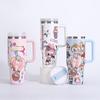 Cute Cartoon 40oz Bingba Cup Creative Rabub Stainless Steel Thermos Cup Will Carry The Handle Straw Car Cup