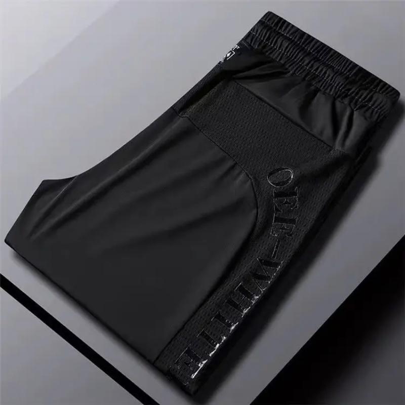 New Men's Ice Silk Pants Summer Thin Quick Dry Sports Casual Loose Fit Draped Air Conditioner Trousers