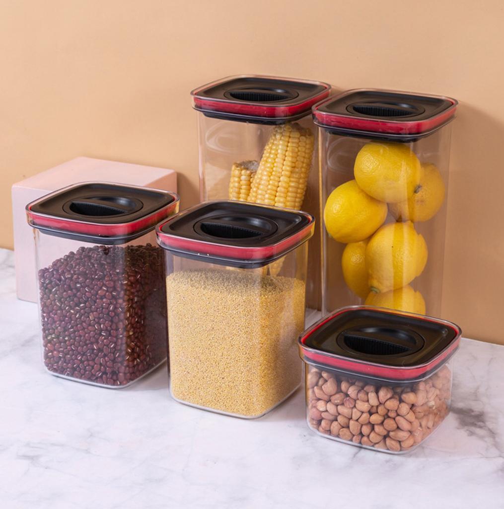 0 6L Storage Airtight Container Plastic Food Storage Box Refrigerator Safe Transparent Square Design with Secure Lid