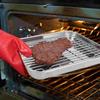2 Pieces Barbecue Baking Tray Set Grilling Platter Loaf Pan with Lid Pastry Grid Rack