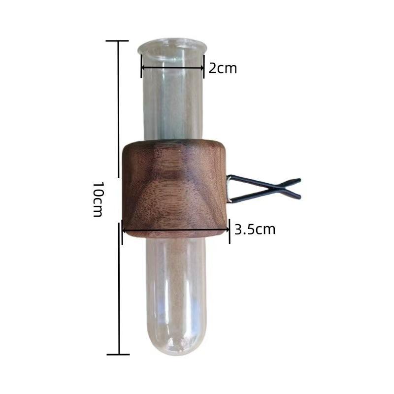 

Stable Mini Car Flower Vase Clip Elegant Adjustable Car Vent Flower Vase Walnut And Glass Creative Car Vent Decor Dashboard