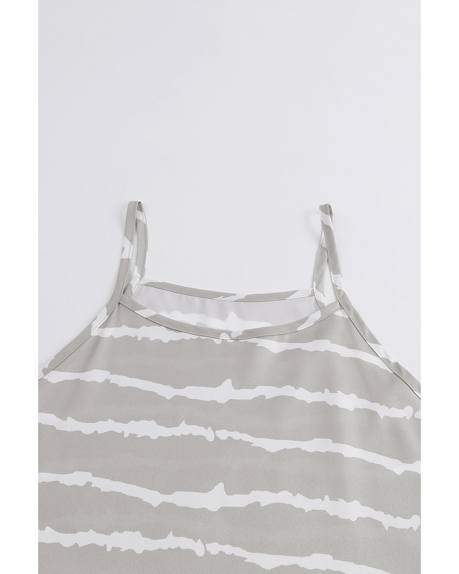 

Azura Exchange Striped Spaghetti Strap Dress XL серый
