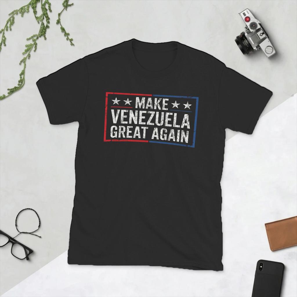 Vintage Make Venezuela Great Again TShirts for Unisex Round Neck Cotton T Shirts Short Sleeve Tee Shirt Gift Idea Clothing