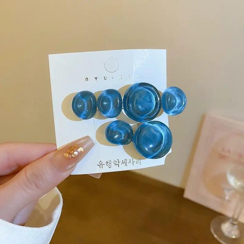 2 teile/satz Vintage Elegante Frauen Pony Seite Clips Koreanische Ozean Blase Haar Rand Clips Transparent Einfarbig Haarnadeln Headwear