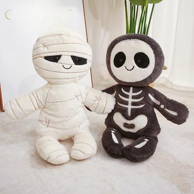 Kreslená múmia lebka muž plyšová hračka kreatívny Halloween duch mäkká vypchatá zábavná sviatočná domáca dekorácia prívesok narodeninový darček
