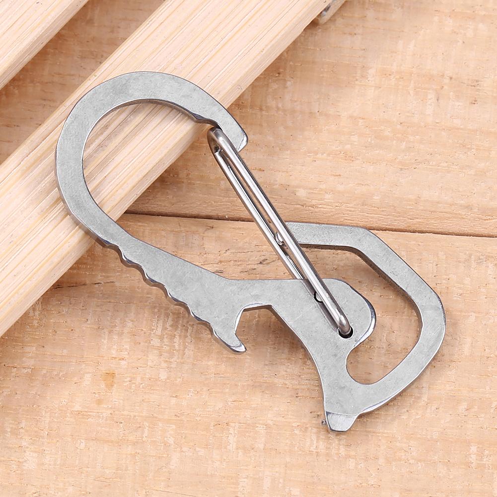 Keyring Bottle Opener Stainless Steel Pocket Keychain Carabiner Multifunctional Practical Mountaineering Buckle Outdoor Gear