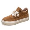 British Style High Top Shoes Men's Suede Shoes Thick Soled Casual Shoes Men's Hiking Shoes Lace Up Khaki Trendy Shoes