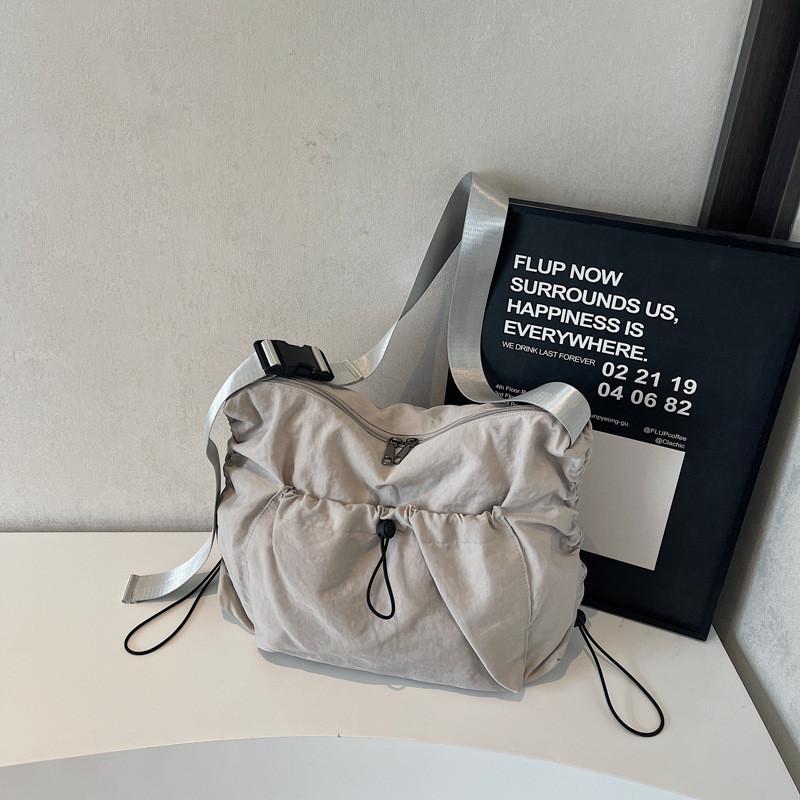 Nylon Casual Crossbody Bag For Women With Drawstring Closure For Daily Use