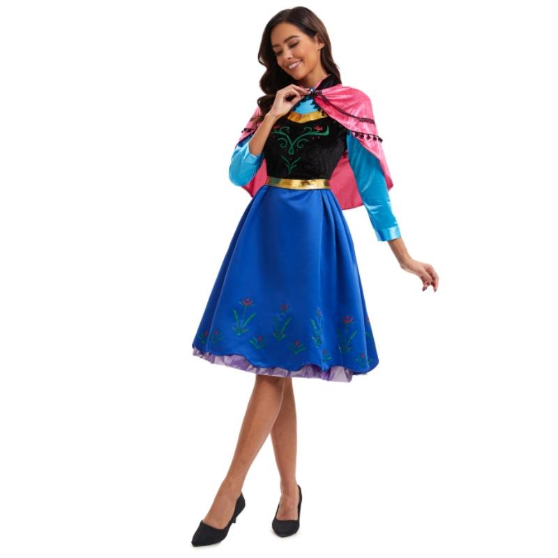 Halloween Costume Frozen Anna Dress Cosplay Queen Costume