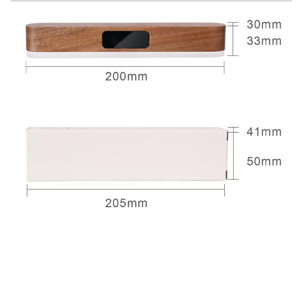 Minimalist style wooden clock lamp remote control clock lamp solid wood night light bedside lamp magnetic wall lamp living room