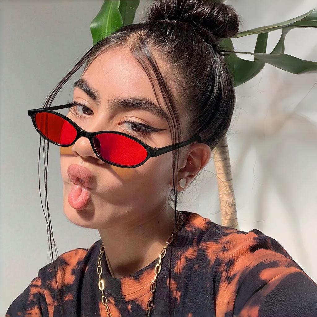 Yumomo retro dark brown oval Sven YK glasses concave shape plain artifact flat mirror junior high school student