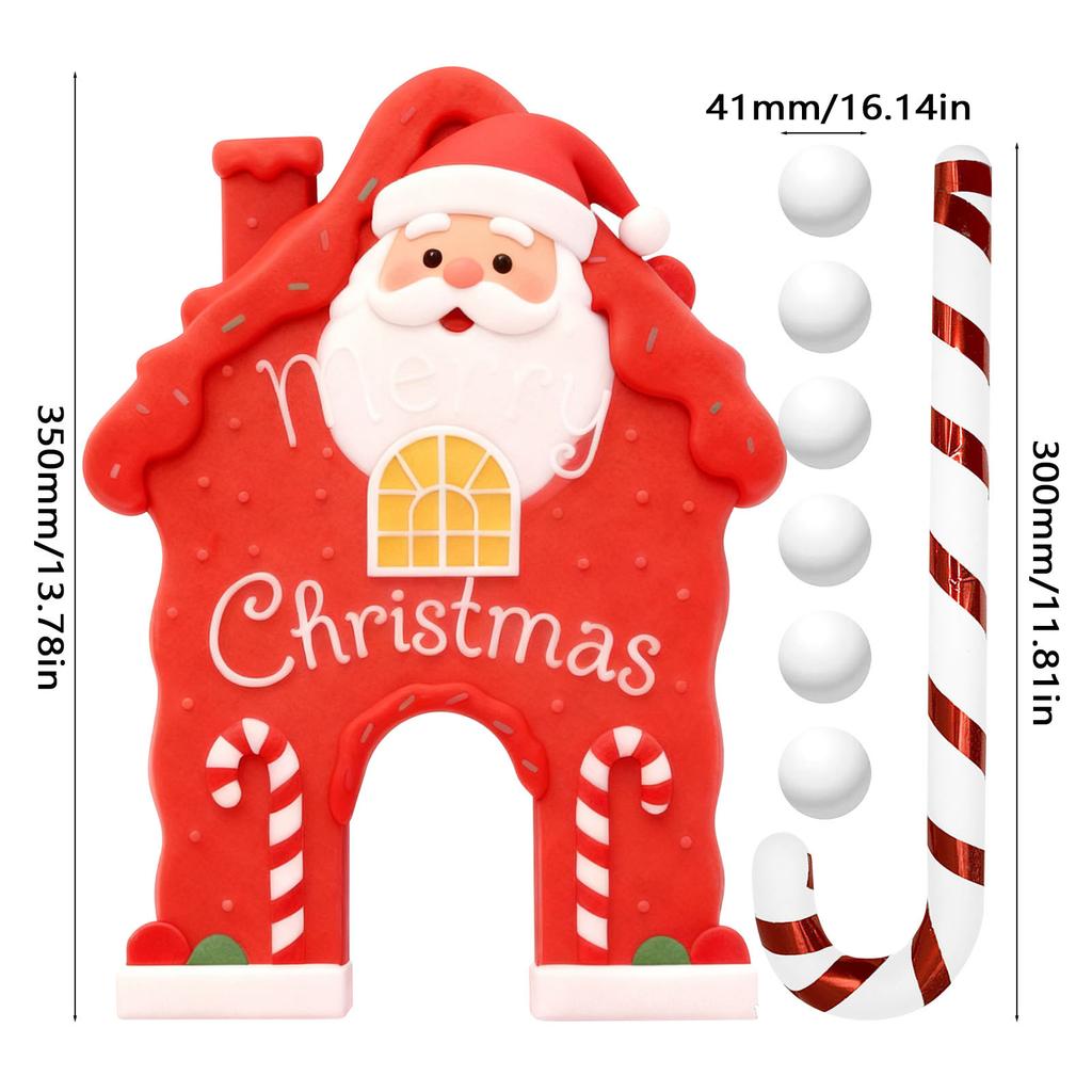 Christmas Gingerbread Golf Game Set W/ Candy Cane Club & 6 Balls Xmas Golf Gingerbread House Kit for Family Holiday Party Decor