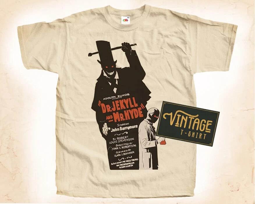 

Dr Jekyll and Mr Hyde T SHIRT Tee Movie Poster Vintage Natural Tee sizes S-5XL M