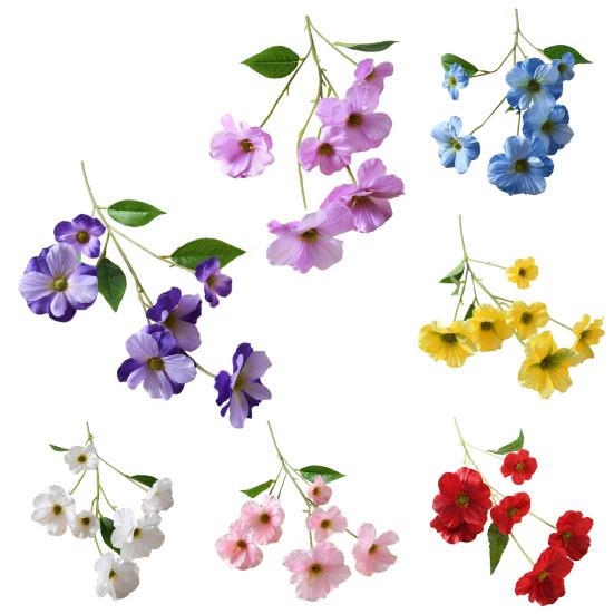 Artificial Butterfly Orchid Flower 6 Heads Blooms Faux Silk Flower Branch with Stem for Wedding Home Office Party Hotel Decoration