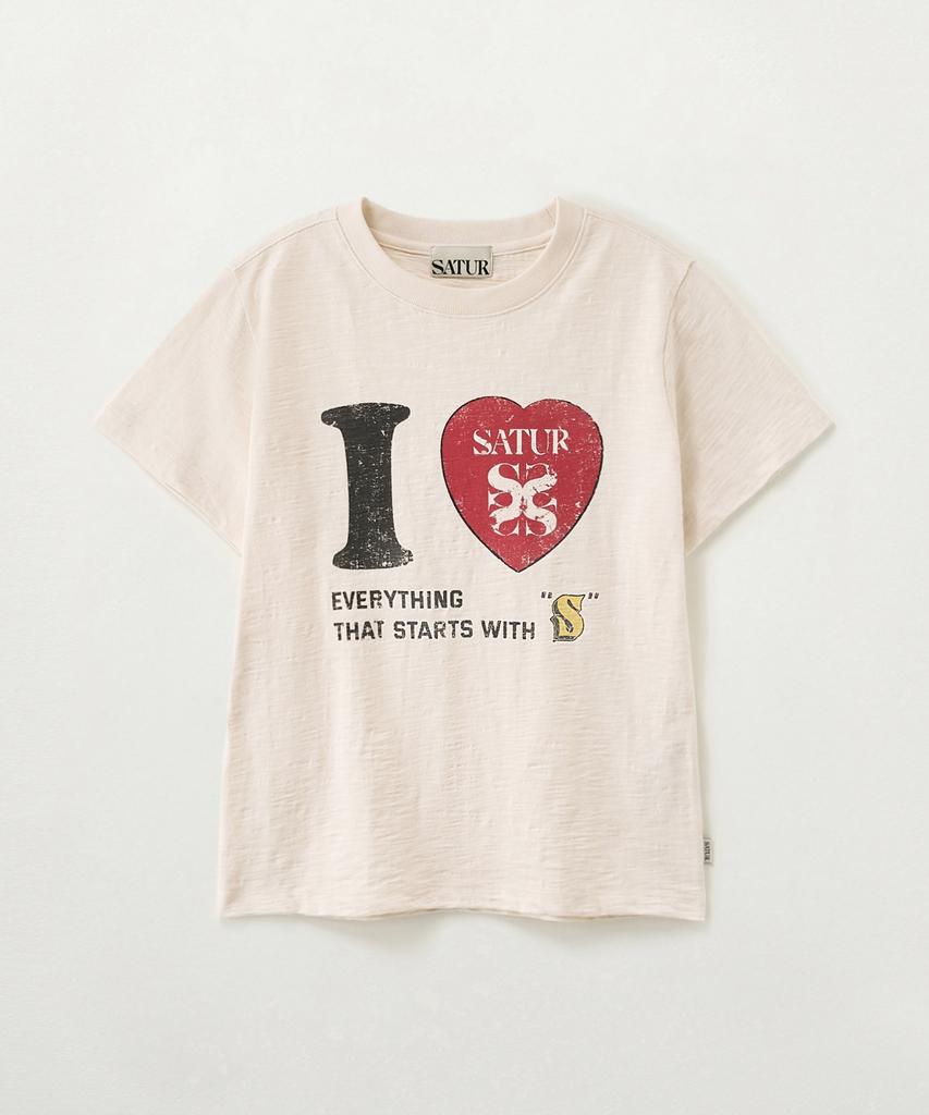 Seteo (W) I Love Slub Short Sleeve T-Shirt Cream