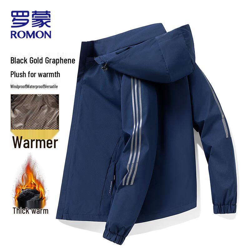 

ROMON Men s Business Casual Hooded Jacket 2XL