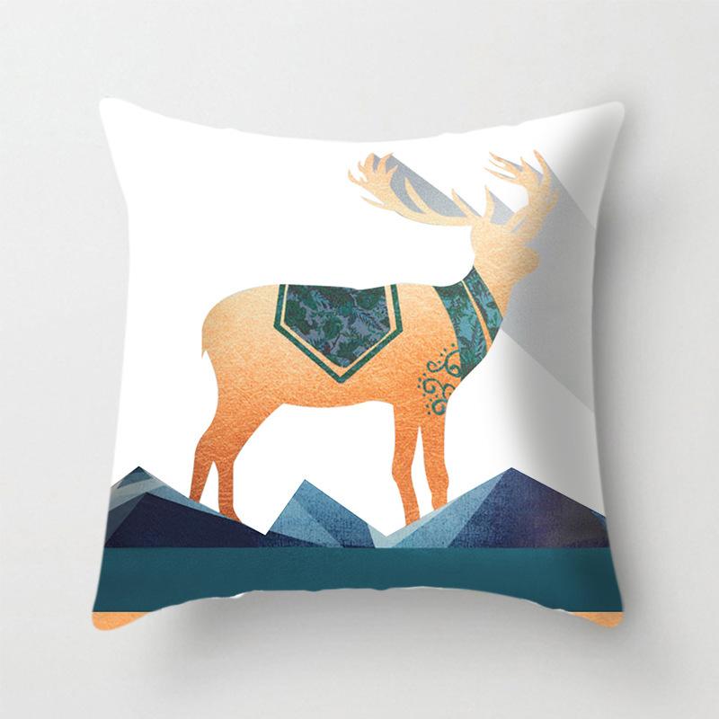 Modern Simple Fashion Geometric Animal Pattern Print Pillow Cover European Style High-end Home Sofa Cushion Cover