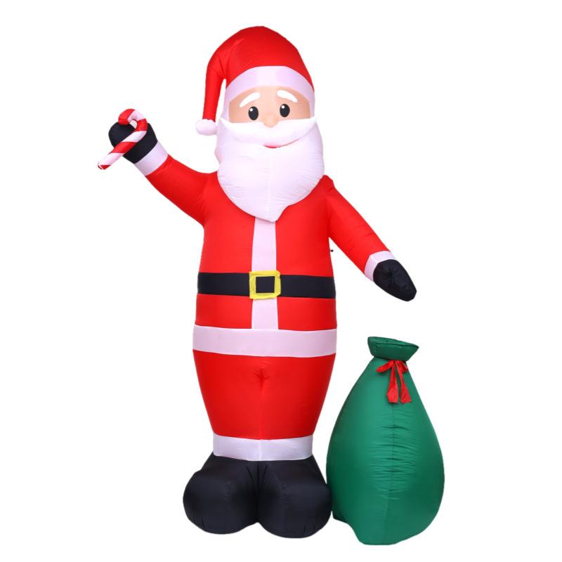 New Christmas Inflatable Decor 3.6M Light Up Santa with Gift Bag for Yard