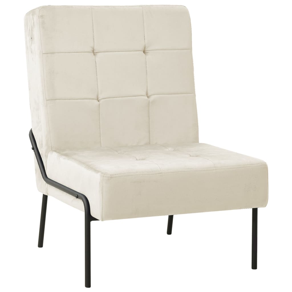 Relax Chair 65 x 79 x 87 cm Cream White Velvet