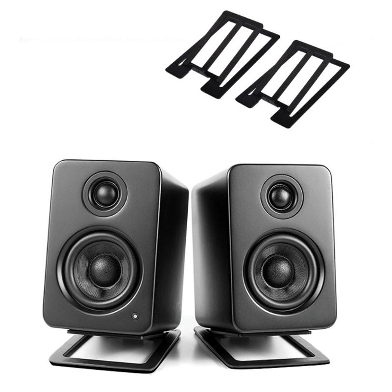 Universal Fit Heavy Duty Speaker Mount For Desktop HIFI Systems Tool Less Quick Assembly 15 Degree Angled Base
