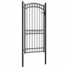 Fence Gate with Arched Top Steel 100x200 Cm